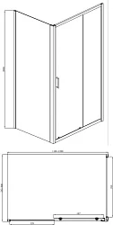 Душевой уголок Bravat Drop 120x80см BS120.3100A профиль хром, стекло прозрачное