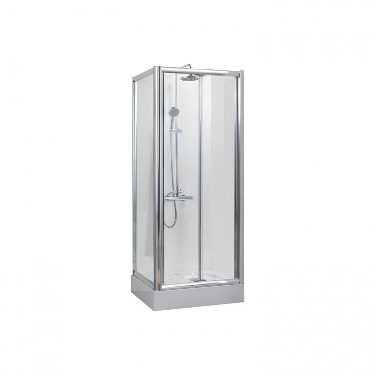 Душевой уголок Bravat Drop 90x90см BS090.2120A профиль хром, стекло прозрачное