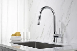 Смеситель для кухни Aquatek Европа AQ1384CR с вытяжным изливом, хром