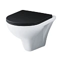 Унитаз подвесной AM.PM Gem C901700SCmb с черной крышкой, белый