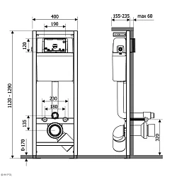 Инсталляция для унитаза KKPol Economic ZSP/M400/0/K