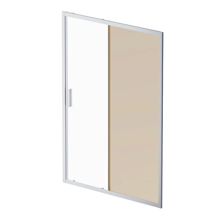 Дверь душевая в нишу AM.PM Gem 140см W90G-140-1-195MBr профиль хром, стекло прозрачное/бронзовое