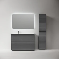 Тумба под раковину Sancos Folk Floor 120 FL120FLGS левая, напольная, Grey soft