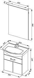 Мебель для ванной Aquanet Ирис 60 белый 1 ящик, 2 дверцы