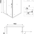 Душевой уголок Niagara Nova 100x90см NG-83-10AB-A90B профиль черный, стекло прозрачное