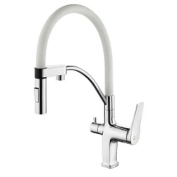 Смеситель для кухни Lemark Comfort LM3074C-White белый / хром