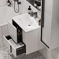 Тумба с раковиной Aquaton Ривьера 60 белая