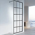 Душевая перегородка Veconi Korato KR80 90см KR80-90-01-C8 профиль черный, стекло прозрачное