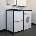 Тумба с раковиной Comforty Лозанна-120 00-00009517 белая, с антрацитовой столешницей