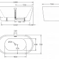 Акриловая ванна BelBagno 150x75x60 BB71-150 белая глянцевая