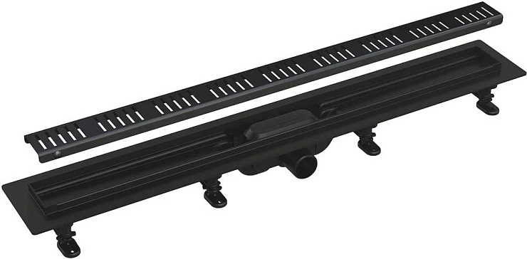 Душевой лоток AlcaPlast APZ10BLACK 550 с решеткой и опорами, черный