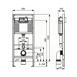 Система инсталляции для унитазов TECE TECEbase K447401 с кнопкой хром глянцевая