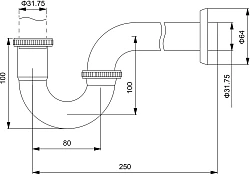 Сифон для раковины Timo 961/03L черный