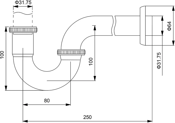 Сифон для раковины Timo 961/03L черный