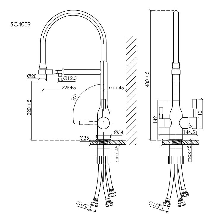 Смеситель для кухни Sancos Garda SC4009MB черный матовый