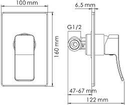 Гигиенический душ Wasserkraft A106157 со смесителем, хром