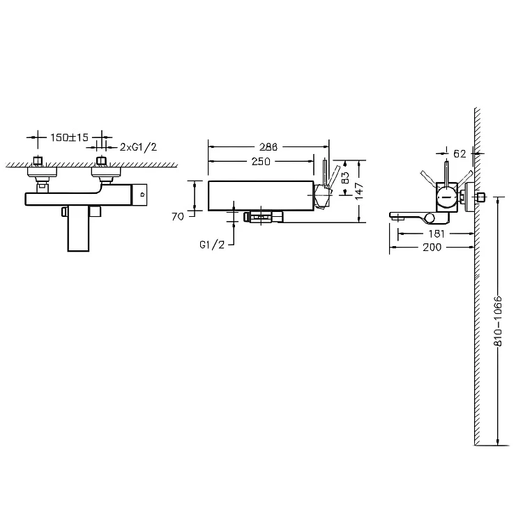 Смеситель для ванны с душем Bravat Arc F66061K-01A-ENG черный