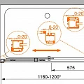 Душевой уголок Cezares Anima 120x90см ANIMA-W-AH-1-120/90-C-Cr профиль хром, стекло прозрачное