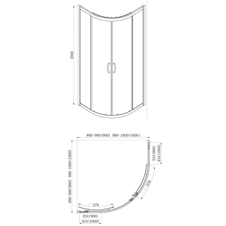 Душевой уголок Azario Milton 90х90см AZ-ND2142 900 FOG профиль хром, стекло матовое