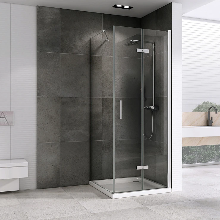 Душевой уголок ABBER Zart 90x90см AG08090P-S91 профиль хром, стекло прозрачное