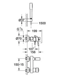 Смеситель для ванны с душем Grohe Concetto 32212001 хром
