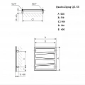 Полотенцесушитель электрический Приоритет Quadro Zigzag 4 84x50 черный