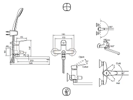 Смеситель Bravat LOOP F6124182CP-02L-RUS для ванны с душем