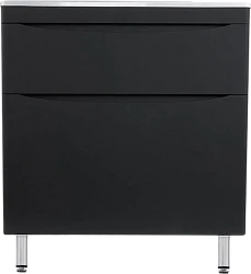 Тумба с раковиной Style Line Бергамо мини 90 напольная, антискрейч черный матовый