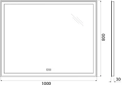 Зеркало BelBagno 100 SPC-GRT-1000-800-LED-TCH-WARM с подсветкой и подогревом