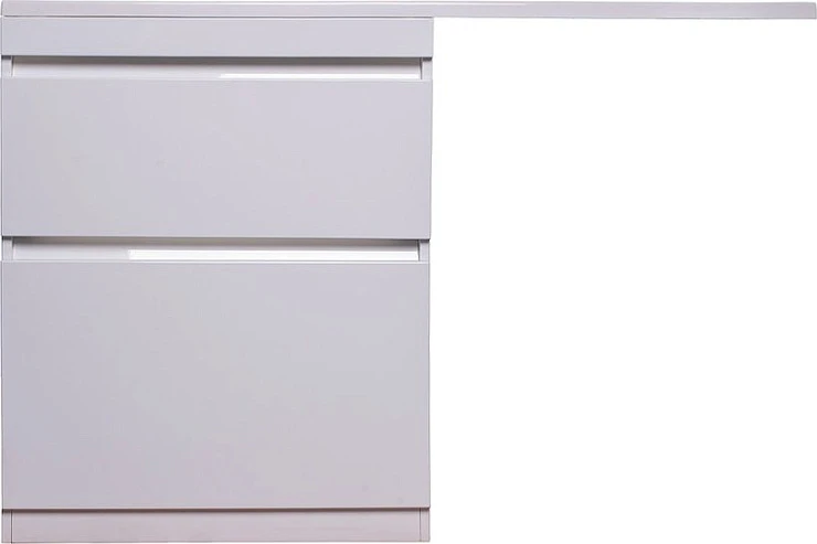 Тумба с раковиной Style Line Даллас 130 напольная, левая, эмаль, белый глянец
