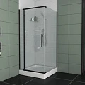 Душевой уголок Bravat Blackline 90x90см BS090.3113A профиль черный, стекло прозрачное