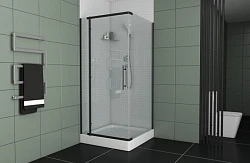 Душевой уголок Bravat Blackline 90x90см BS090.3113A профиль черный, стекло прозрачное