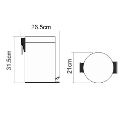 Ведро для мусора Wasserkraft K-635BLACK 5L черное матовое