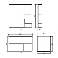 Тумба с раковиной Comforty Франкфурт 75 00-00000889CF дуб шоколадно-коричневый черная раковина