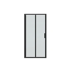 Душевая дверь в нишу Bravat Blackline 100x200см BD100.4121B профиль черный, стекло прозрачное