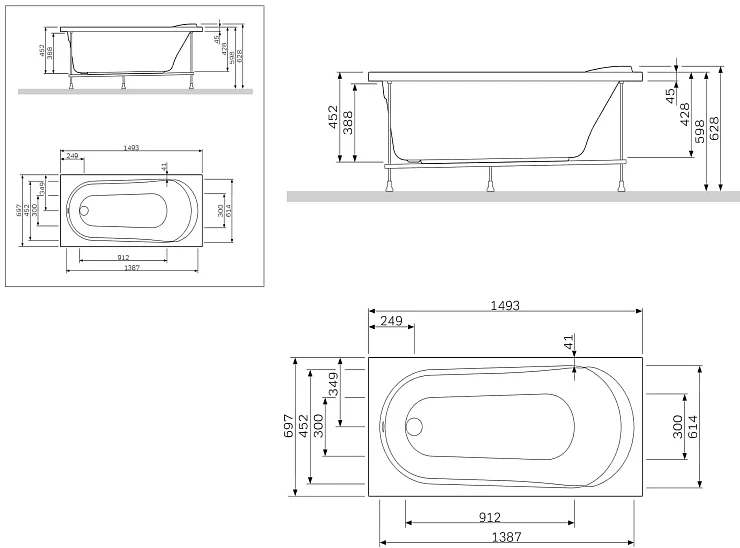 Экран AM.PM Joy 150x70 W85A-150-070W-P белый