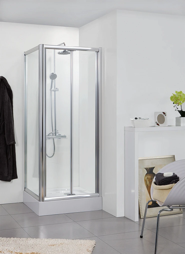 Душевой уголок Bravat Drop 90x90см BS090.2120A профиль хром, стекло прозрачное