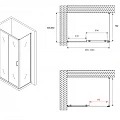 Душевой уголок ABBER Schwarzer Diamant 100x85см AG30100B-S85B профиль черный, стекло прозрачное