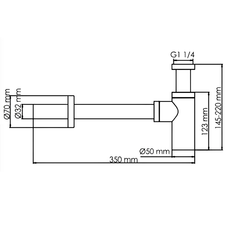 Сифон для раковины Wasserkraft Glan A171 черный глянец