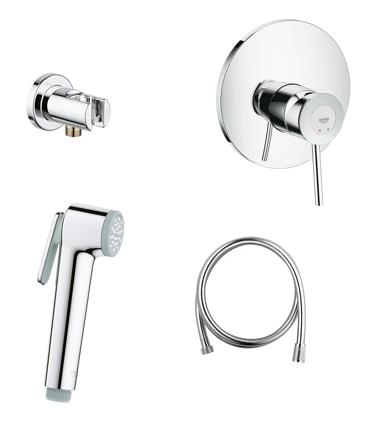 Гигиенический душ Grohe BauClassic 124901 со смесителем, хром