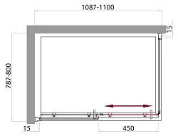 Душевой уголок BelBagno Uno 120x80см UNO-AH-1-120/80-P-Cr профиль хром, стекло рифленое
