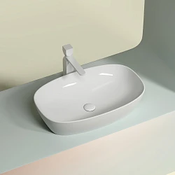 Раковина накладная Ceramica nova Element 600*380*138мм CN6049 белая глянец
