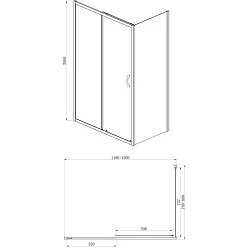 Душевой уголок Azario Milton 120х80см AZ-ND1131-L 1200 BLACK профиль черный, стекло прозрачное