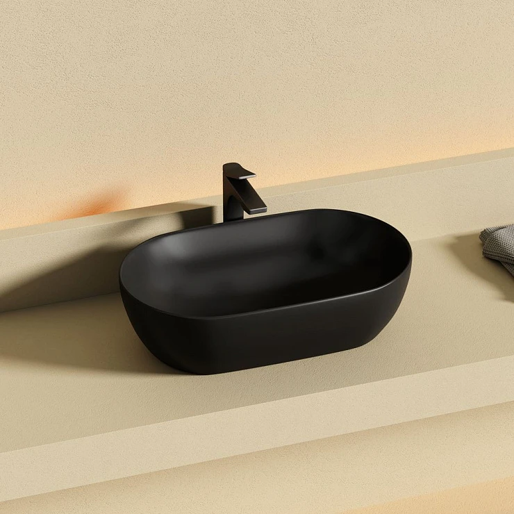 Раковина накладная Ceramica Nova Twist CN12001MB черная матовая
