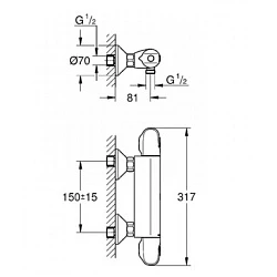 Термостатический смеситель Grohe Grohtherm 1000 New 34143003 для душа, хром