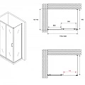 Душевой уголок ABBER Schwarzer Diamant 180x75см AG30180B-S75B профиль черный, стекло прозрачное