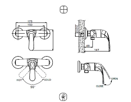 Смеситель Bravat FIT F9135188CP-01-RUS для душа
