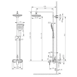 Душевая стойка Bravat Source F9173218CP-A-ENG хром