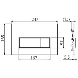 Кнопка смыва AlcaPlast THIN M571 xром глянцевая