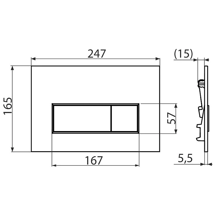 Кнопка смыва AlcaPlast THIN M571 xром глянцевая